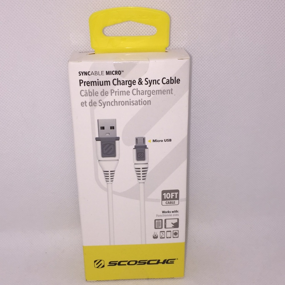 Scosche Syncable Micro Premium Charge & Sync Cable 10 Feet New in Box